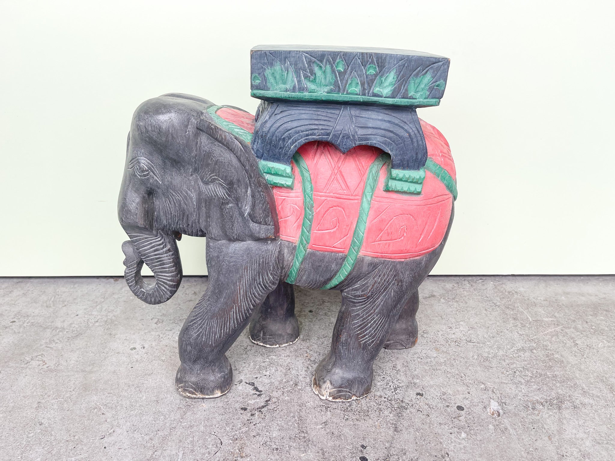 Wood Carved Thai Elephant - Image 2