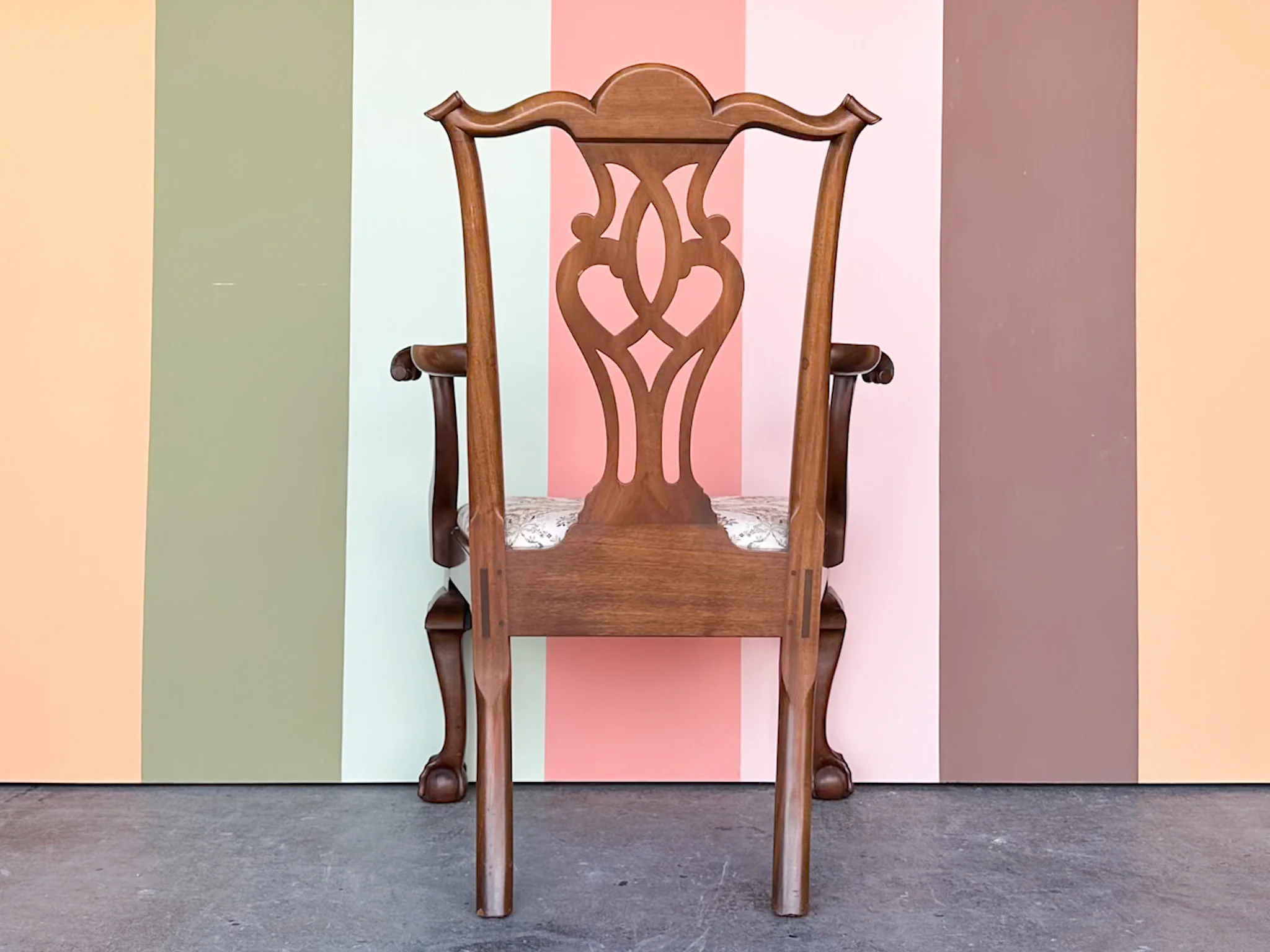 Wood Shell Motif Arm Chair - Image 4