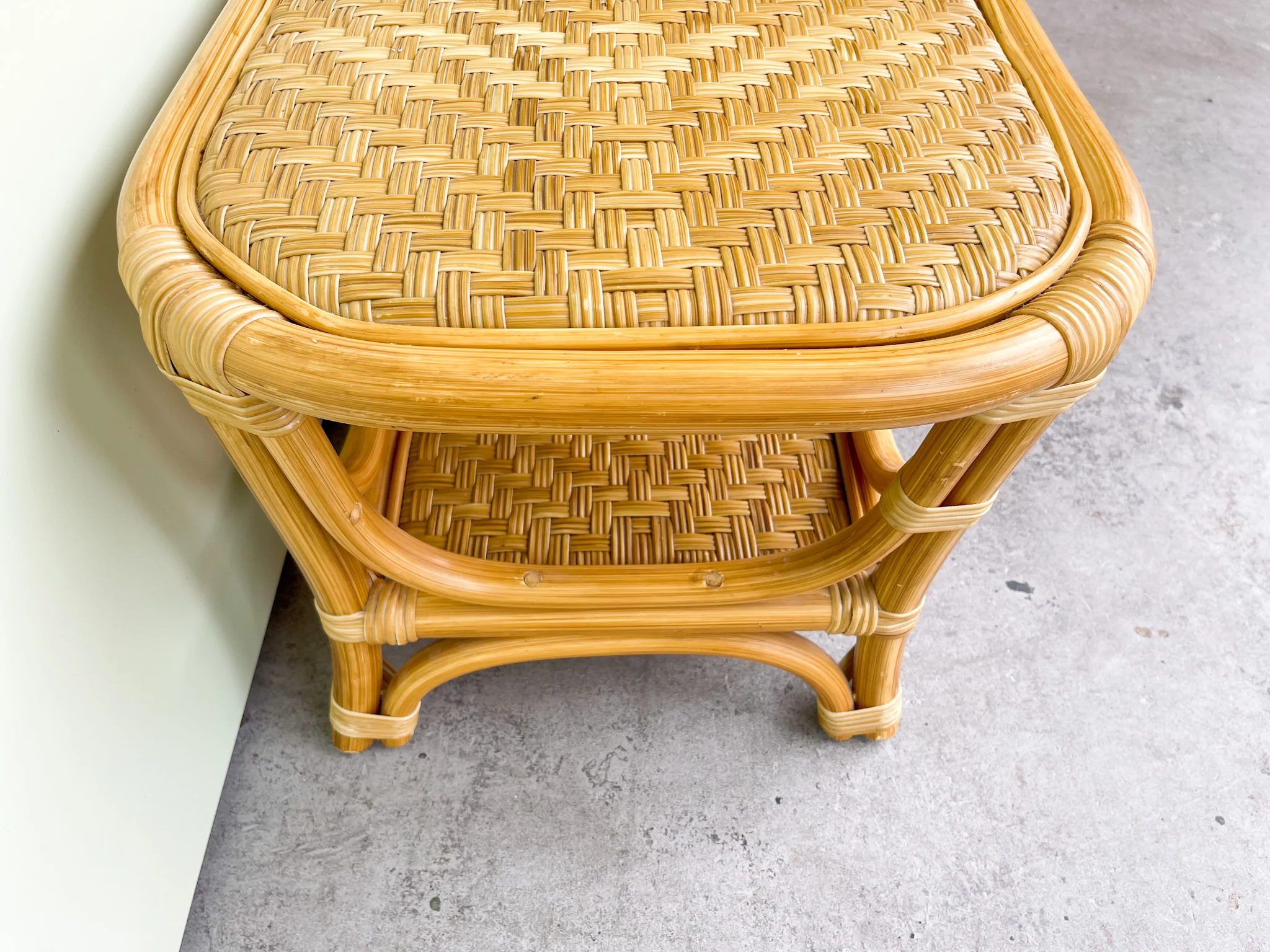 Woven Rattan Coffee Table - Image 2