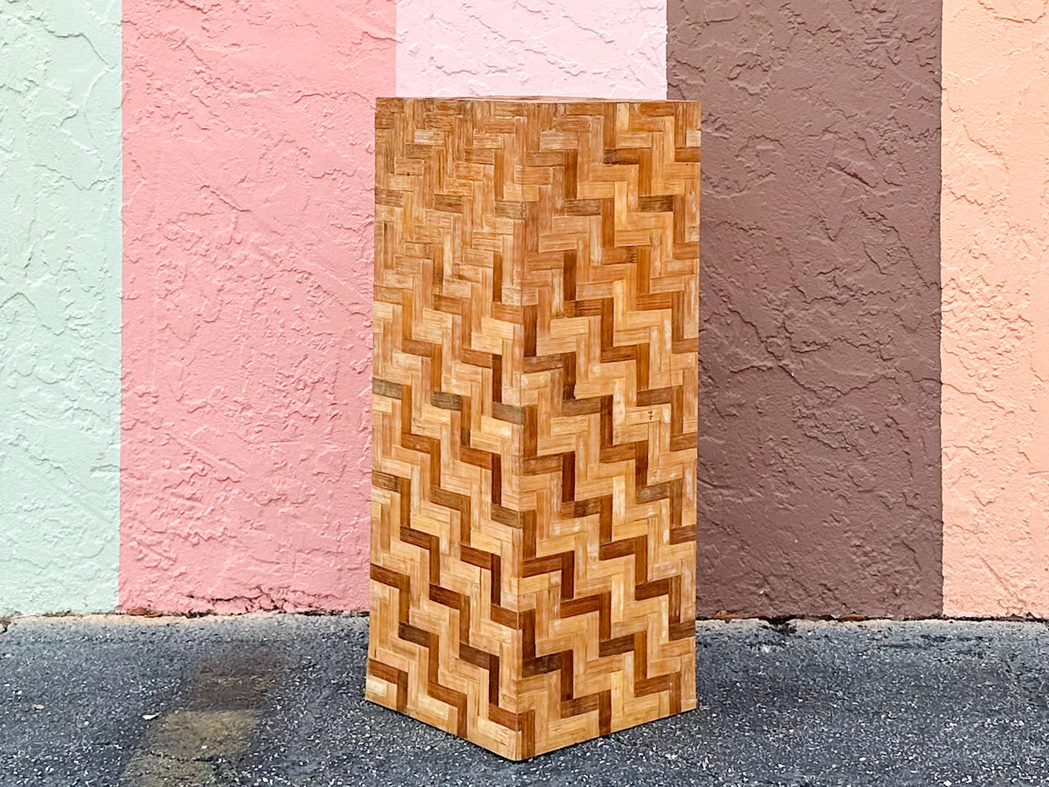 Woven Rattan Pedestal