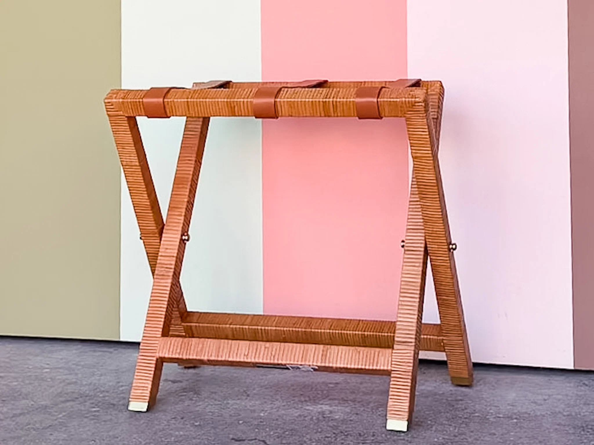 Rattan Wrapped Luggage Rack - Image 2