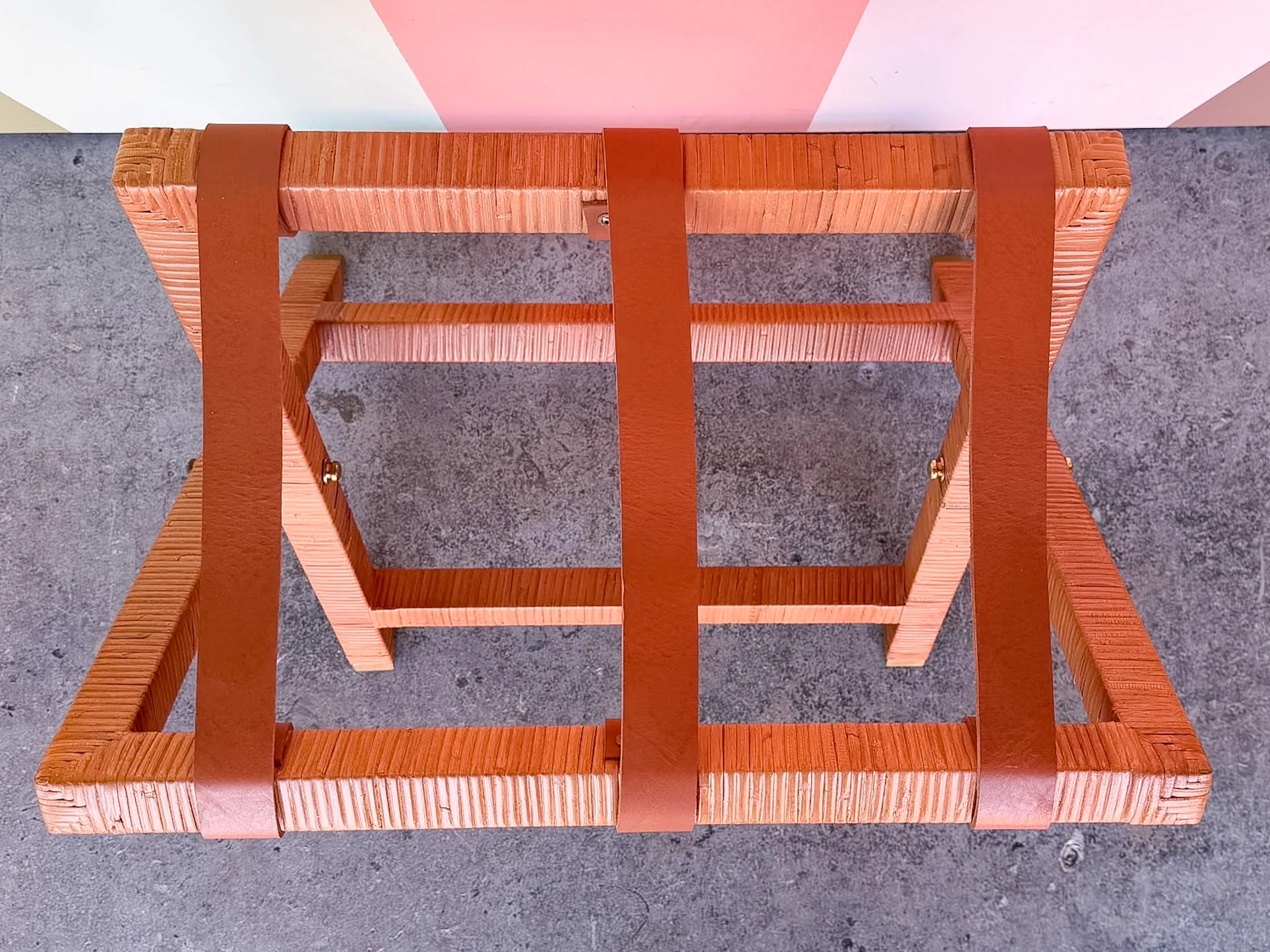 Rattan Wrapped Luggage Rack - Image 4