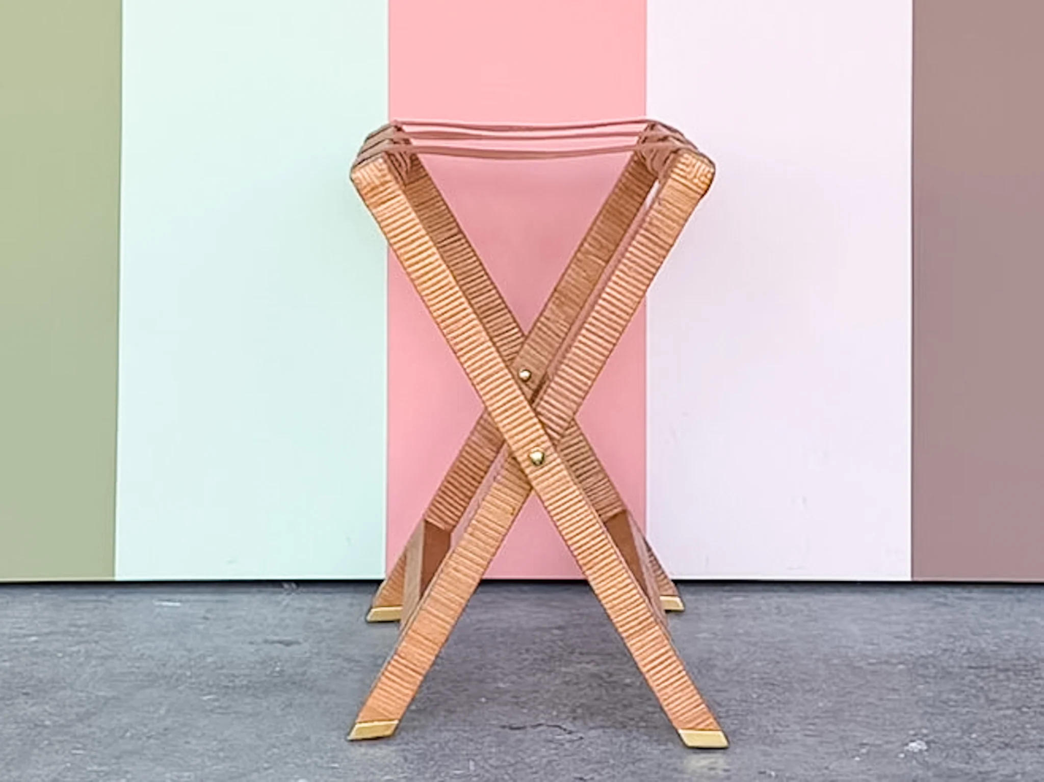 Rattan Wrapped Luggage Rack - Image 6