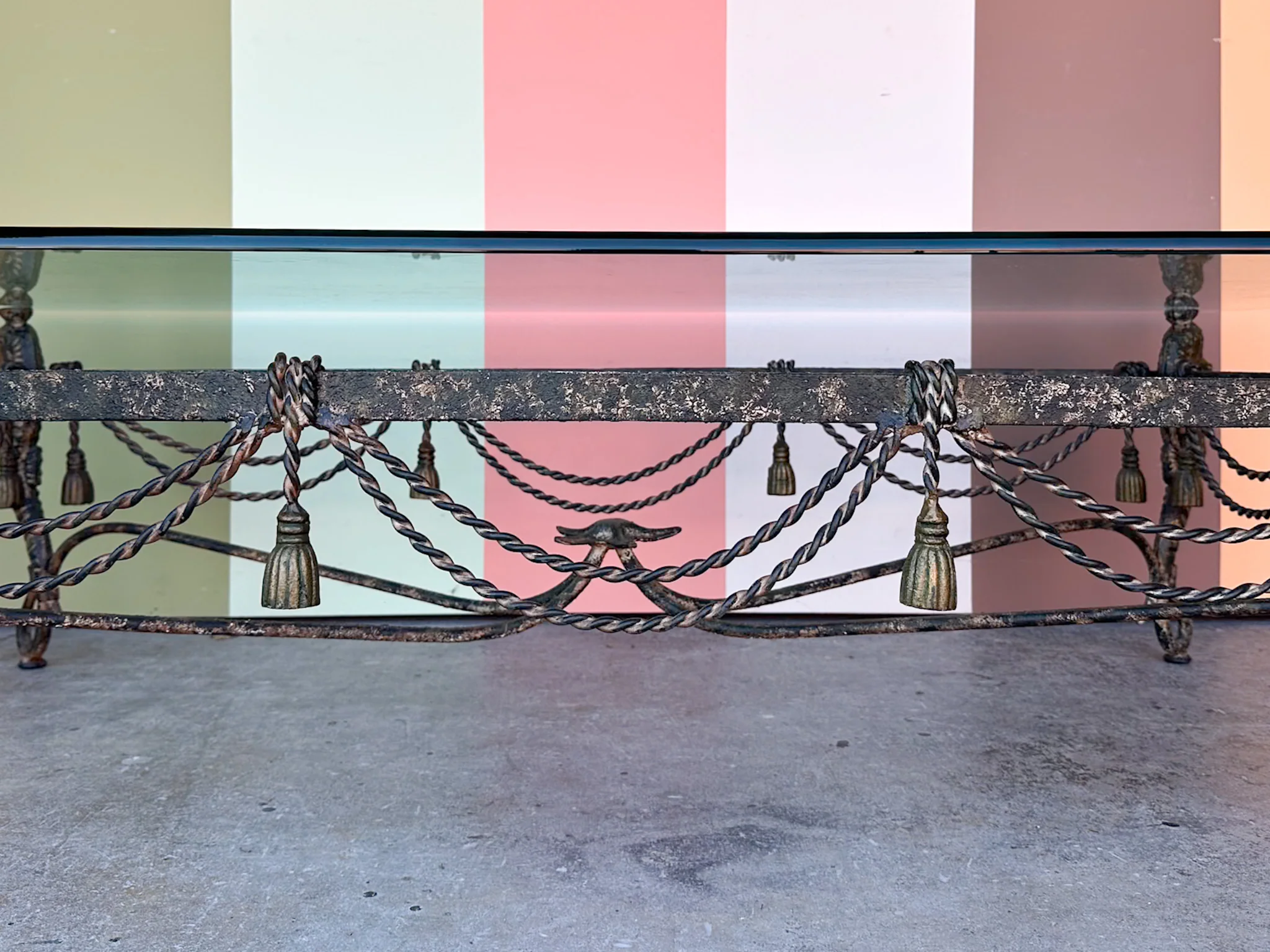 Wrought Iron Seahorse and Tassel Coffee Table - Image 8