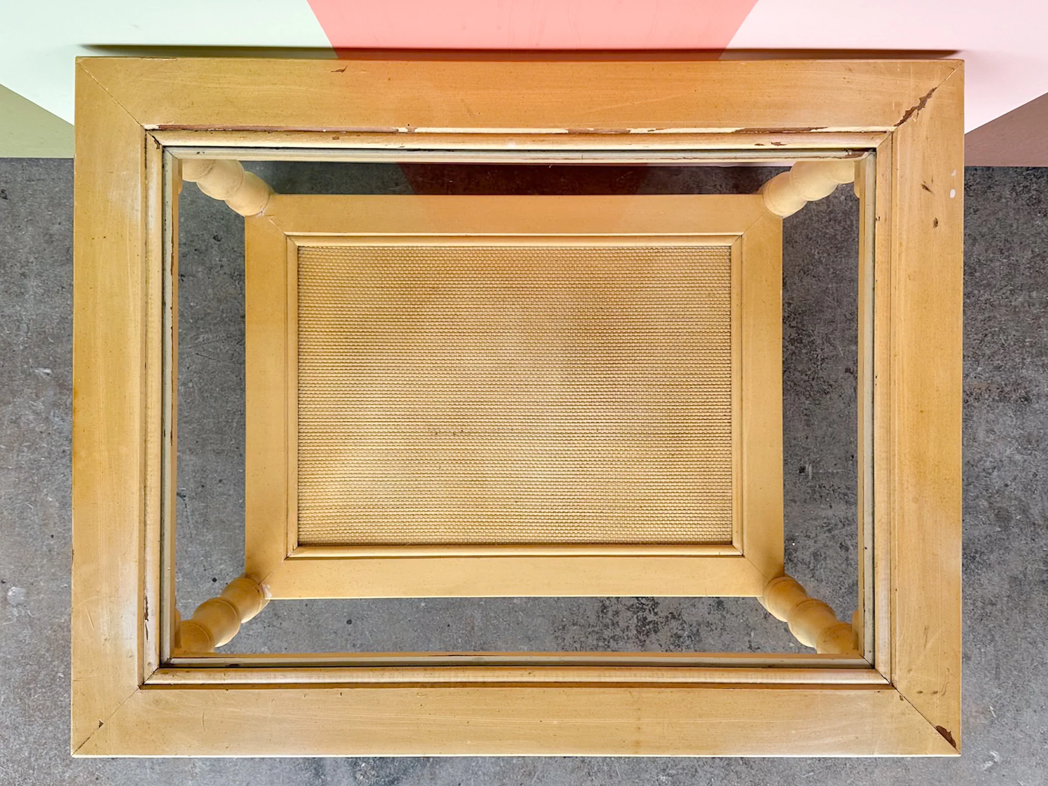Yellow Faux Bamboo Side Table - Image 6