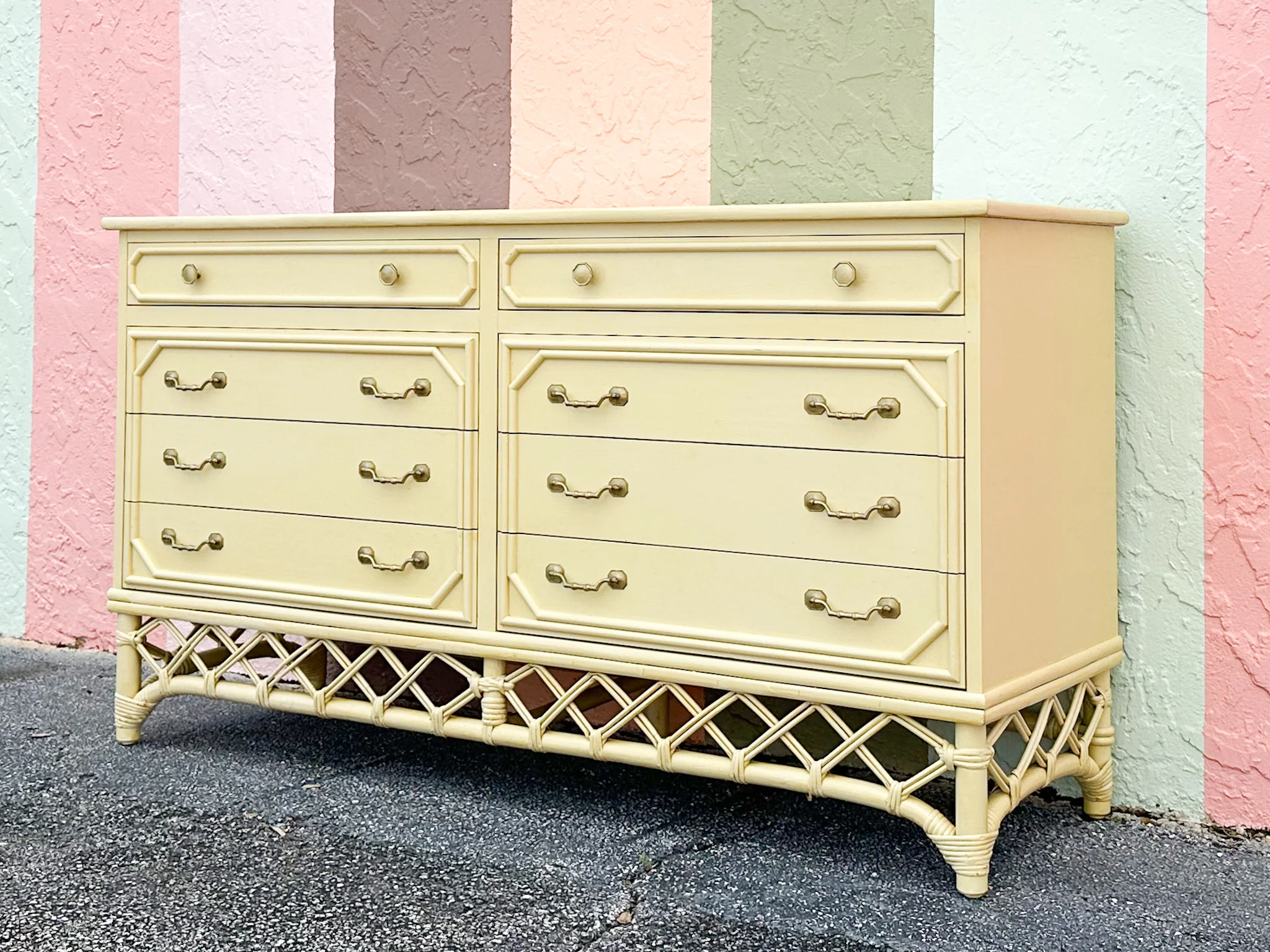 Yellow Ficks Reed Rattan Dresser - Image 2
