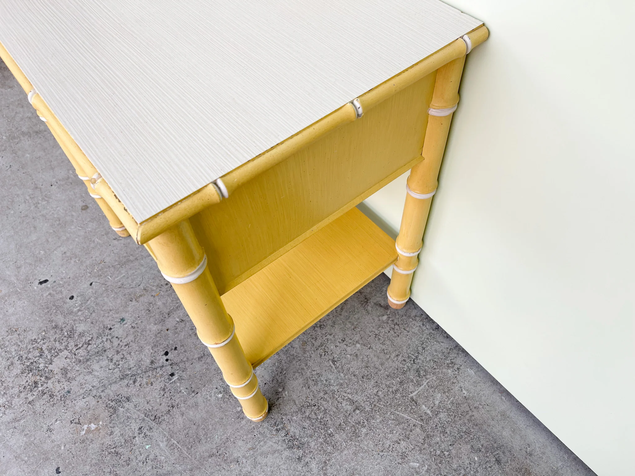 Yellow Thomasville Faux Bamboo Nightstand - Image 5